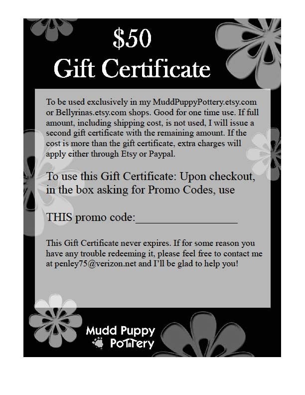 Gift Certificate for 50 Dollars