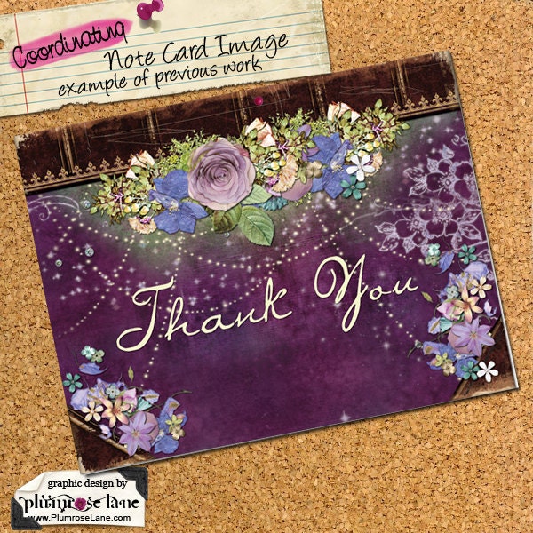Coordinating  Thank You Card or Note Card Image