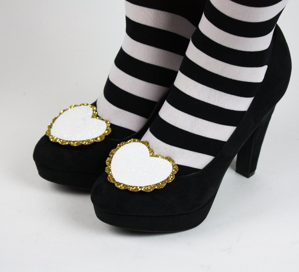 Glitter Heart Shoe Clips