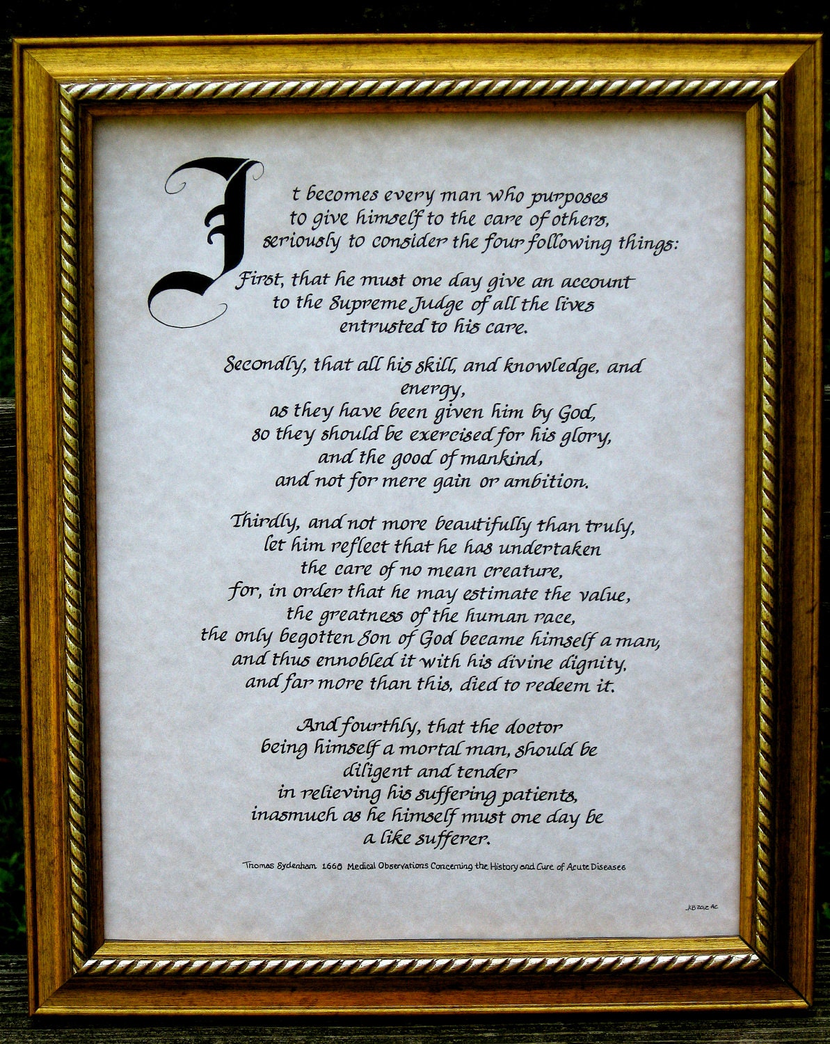 Doctor, MD, Custom Calligraphy, For the Doctor, Calligraphy, Calligraphy Custom
