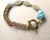 TRUMBULL Bracelet - Up-cycled Vintage Chain and Turquoise