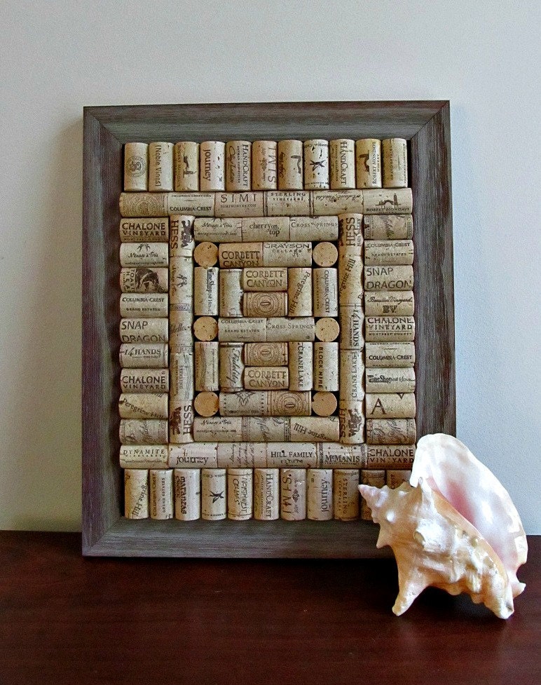 Rustic Wine Cork Board / Corkboard -Summer, Shabby Cottage Chic, Country Decor, Beach Decor, Father's Day