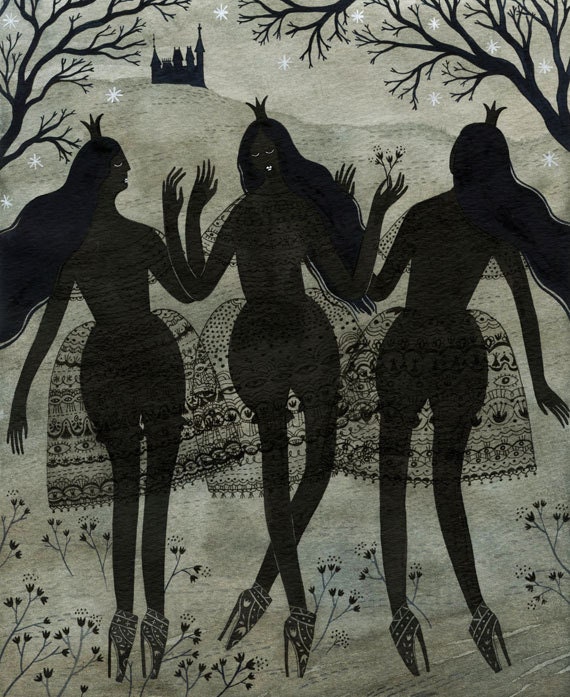 three black princesses (print)
