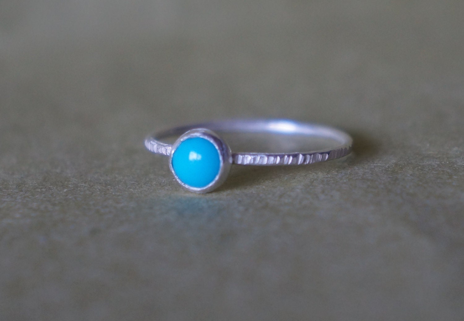 small turquoise band - beautiful blue turquoise cabochon ring - MADE TO ORDER