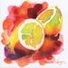 Lemons Watercolor Painting Signed 5x5" Giclee Print