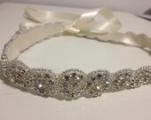 Krysty Bridal Belt Sash - Beads andcrystal.