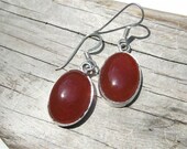 Red Tangerine Carnelian Sterling Silver Earrings