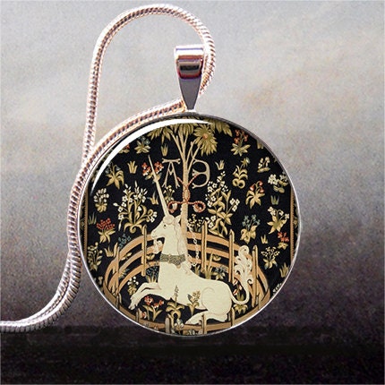 Unicorn in Captivity pendant, Unicorn necklace bridal pendant, wedding jewelry, bridesmaid