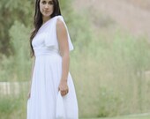 Sea goddess- White Lace and Chiffon Octopus Convertible Wrap Wedding Dress