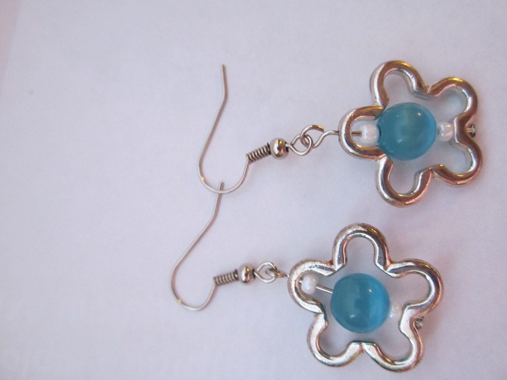 Blue Flower Earrings