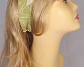 Tropical Floral Emerald Green Reversible Elastic Headband