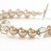 Champagne Almond Swarovski Pearl Bracelet. Sterling Silver. Simple Elegant Bridesmaid Gift. Handmade in Canada