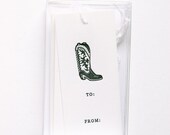 Boot - Set of 10 Letterpress Gift Tags