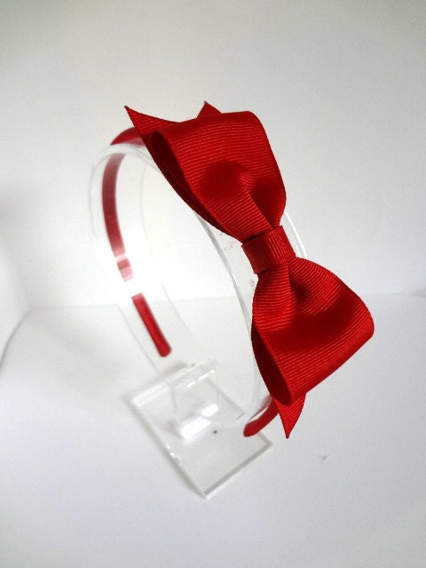 Red Hair Bow Headband - Valentine's Headband. Girls Hair Accessory. Teen Headband. Adult Headband. Red Bow Headband