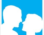 Custom Wedding Portrait Silhouette Modern Color Choice (8x10)