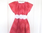 Chevron Craze Angel Dress in Red