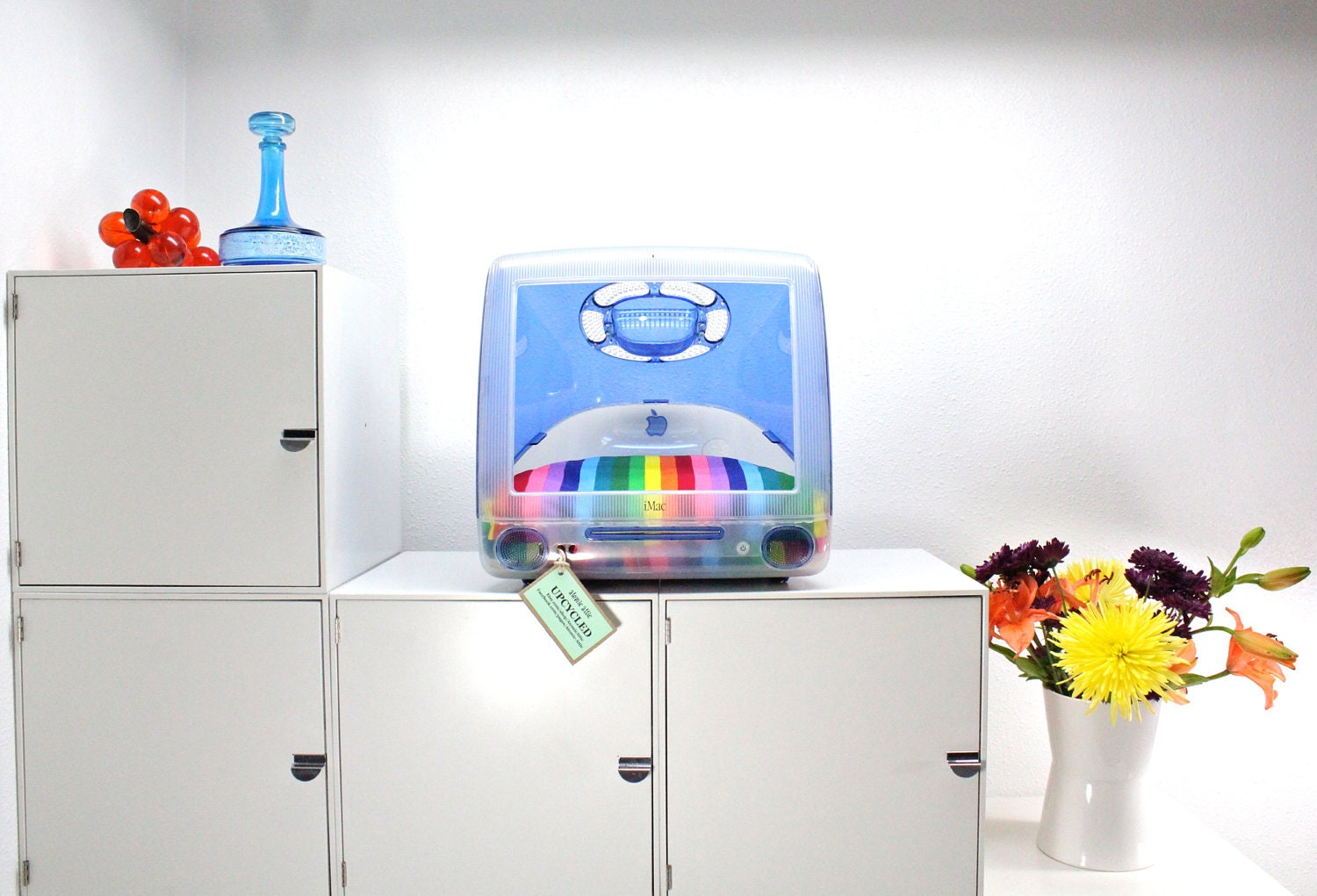 Upcycled Apple Computer Pet Bed - iMac - "Think different"