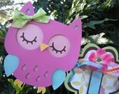 READY TO SHIP Colorful Owl Its a Girl Banner
