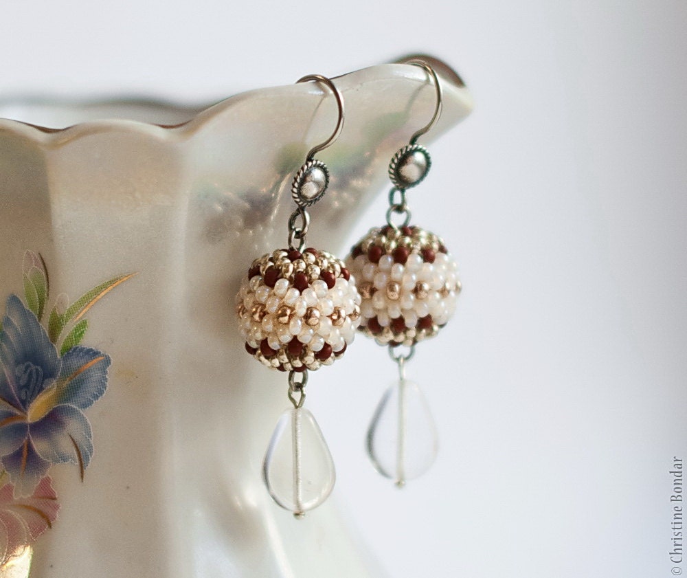 Victorian Style Earrings - Wedding Bridal Earrings, Wedding Jewelry