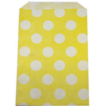 Dot Yellow Goodie Favor Treat Bags - Qty 12 Il_570xn