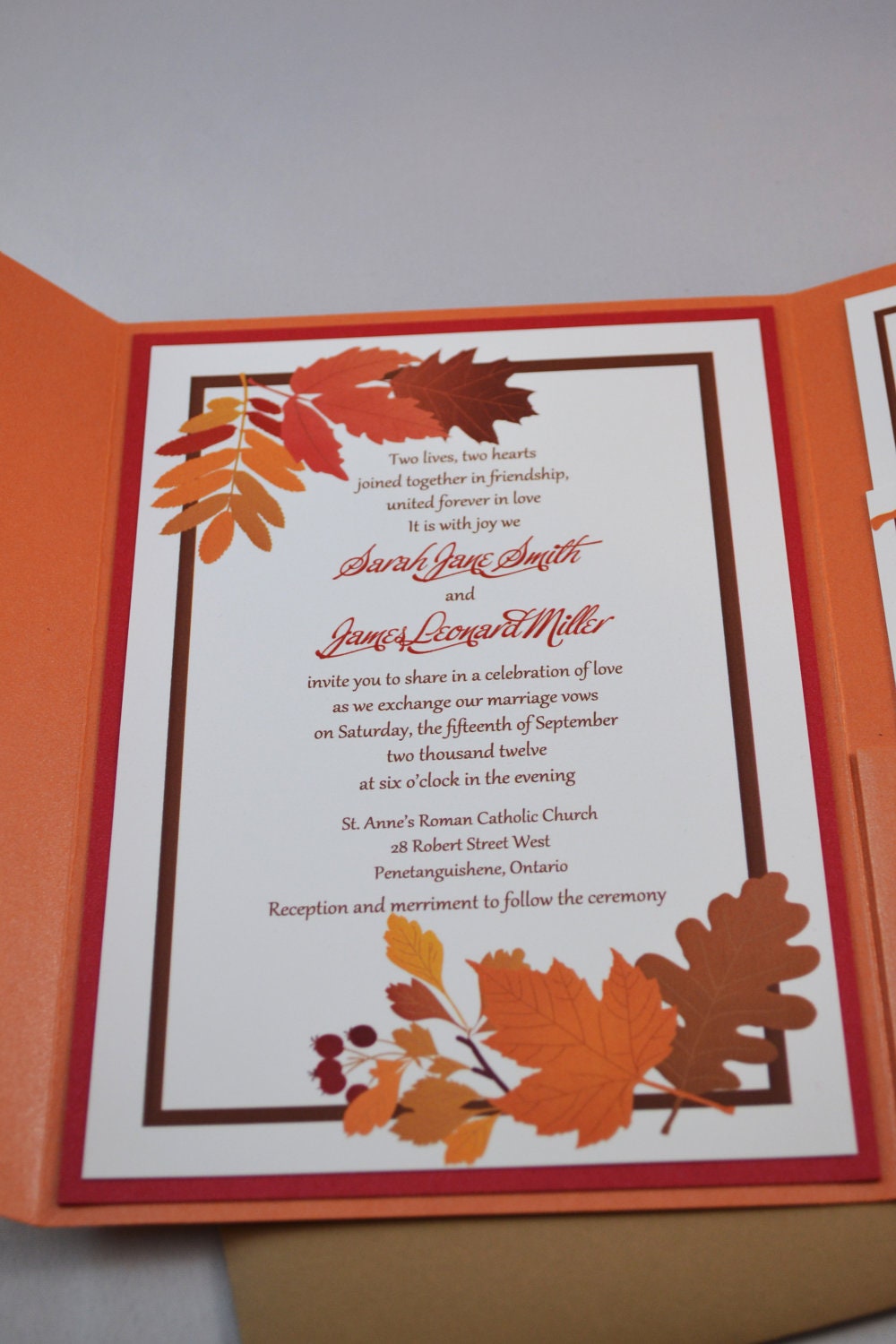 Printable PDF Fall Wedding Invitations for the DIY Bride