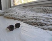 Chocolate Brown Rose Earrings