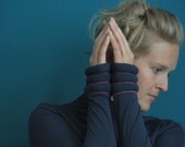 turtleneck, marine blue with batting filled cuffs