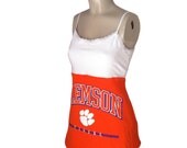 One of a Kind Gameday Shirt made w/ Clemson Tshirt - Large Free Shipping