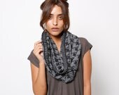 Boxingday sale, Infinity women scarf dark grey, loop scarf, circle knit scarf - AndyVeEirn