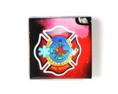 Hipstamagnets: Square Tile Resin Photographic Magnets (Kirkwood Firetruck Logo)