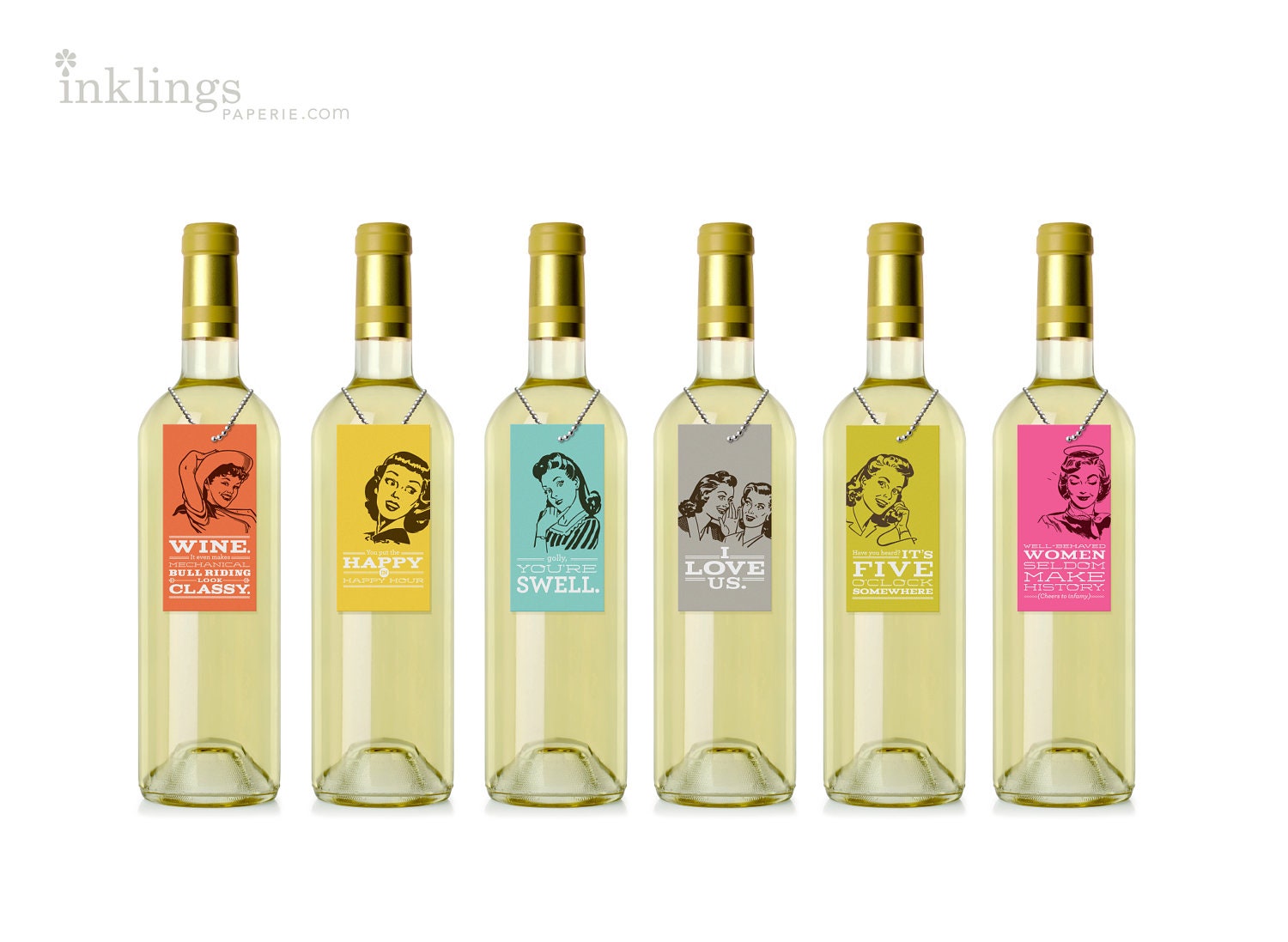 6 Vintags / Gift Cards for Wine / 1950s Women Collection