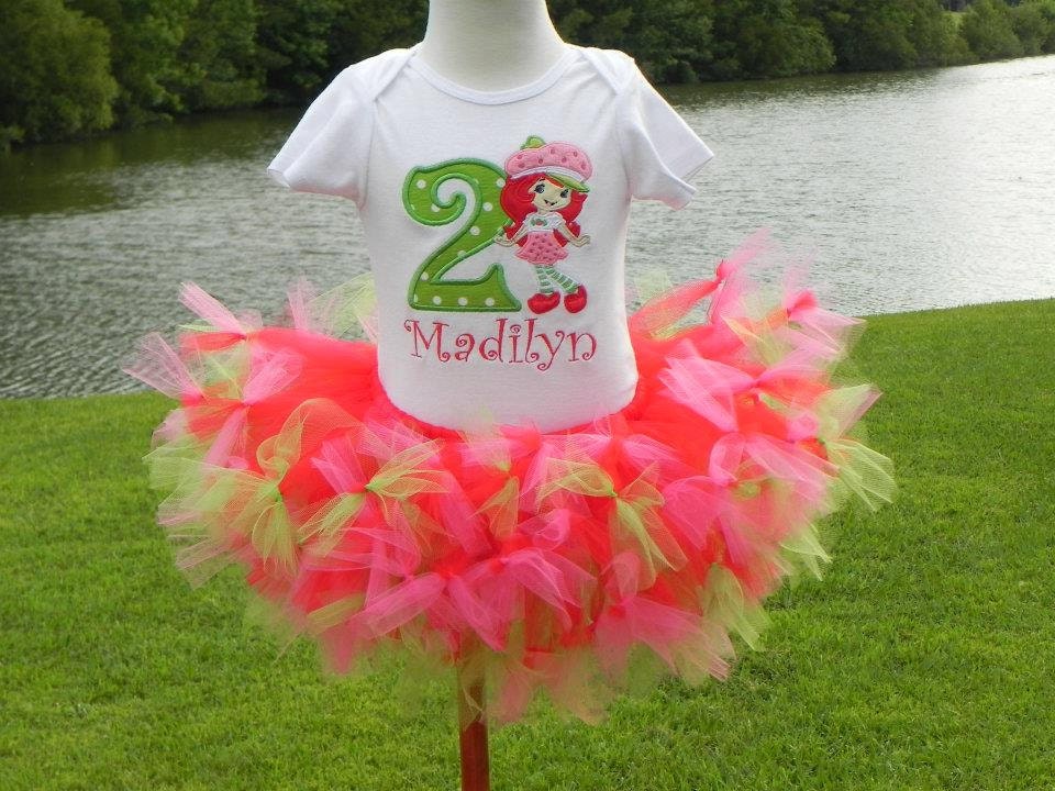 1st or 2nd Strawberry Shortcake Birthday - Personalized Strawberry Shortcake Outfit - Short Sleeve img