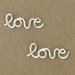 Love Earrings : Sterling Silver Plated Love Stud Earrings, Cartilage, Pair, Word, Handwritten, Cursive, Affirmation, Ear Cuff