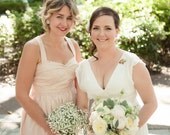 custom Bridesmaid dress Classic cotton sundress with gathered skirt, pockets antique lace detail, and attached petticoat-