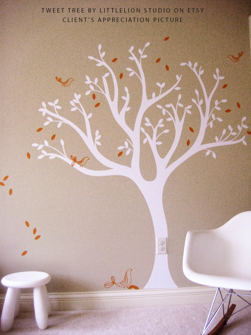 Tweet Tree Wall Decal - Birds tree decal - Kids Room Wall Decor