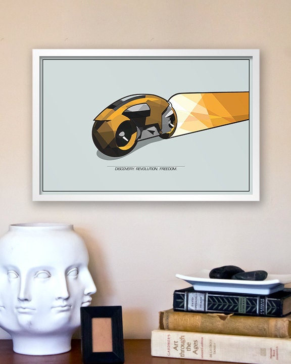 Fantasy Rides: TRON Light Cycle Illustration - Retro-Futurist Poster Art