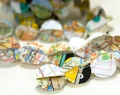 3D Map Recycled Paper Garland, 9ft Map Doubled Circle 3D Bunting