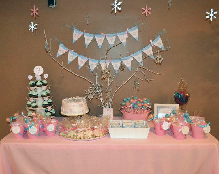 Snowflake Party Decorations - Winter Wonderland Full Printable Set by 505 Design Paperie Il_570xn