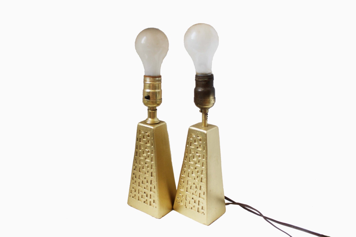 Pair of Gold Hollywood Regency Lamps