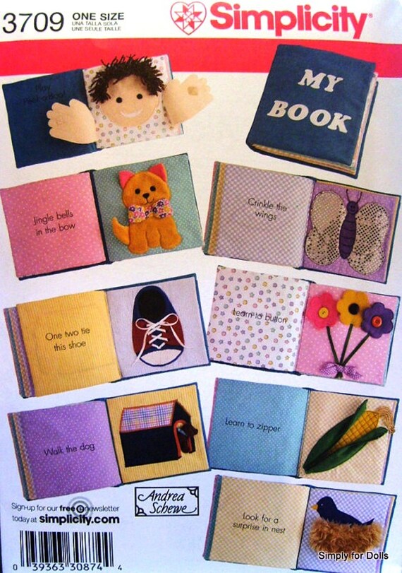 Simplicity 3709 Soft Fabric Cloth Book Craft Pattern