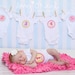 Baby Photo Prop Monthly Onesie Stickers - Jade - Posh and Preppy Patterns in Pink, Yellow, and Blue - Baby Month Stickers