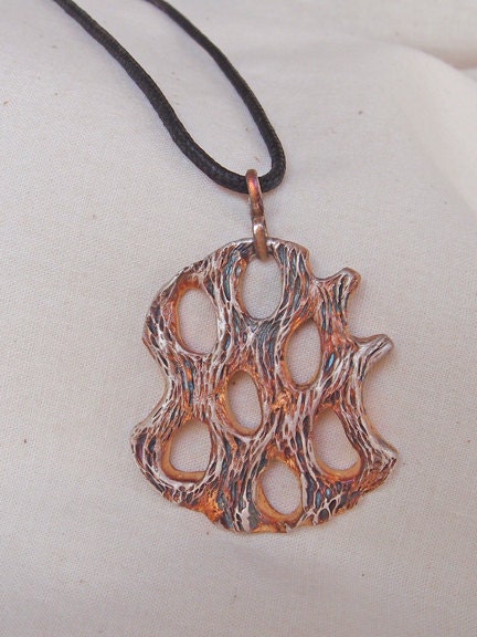 Cholla Cactus Pendant Fine Silver Handmade OOAK