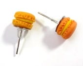 Yellow and Orange Miniature Macaron Earring Posts - Glamour365