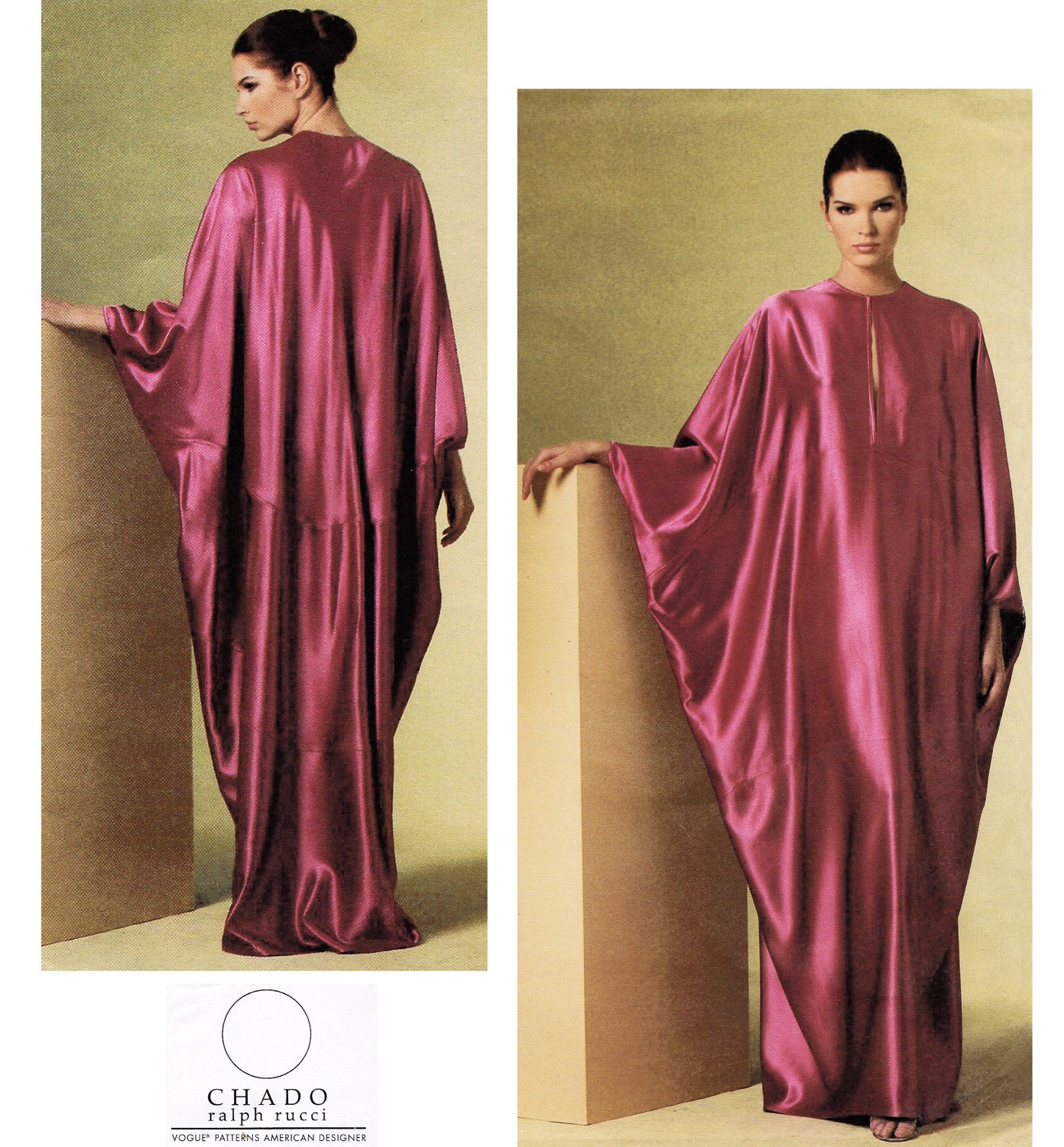 2010 Vogue American Designer CHADO Ralph Rucci Maxi Caftan Loungewear, Garment is All About Fabric Choice, Vogue 1181, Sz: XS-S-M, Uncut