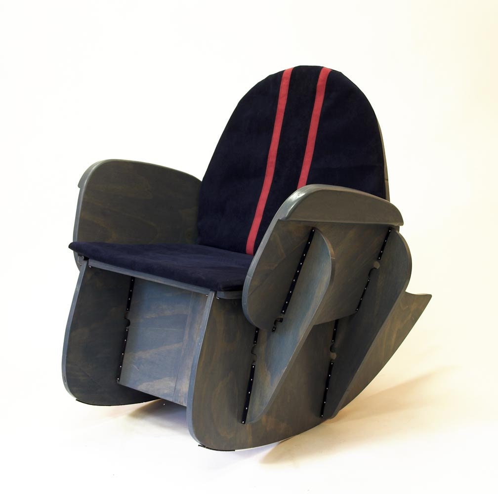 Blue rocking chair