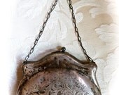 Silver Victorian Purse Marked English Antique Vintage 1920s