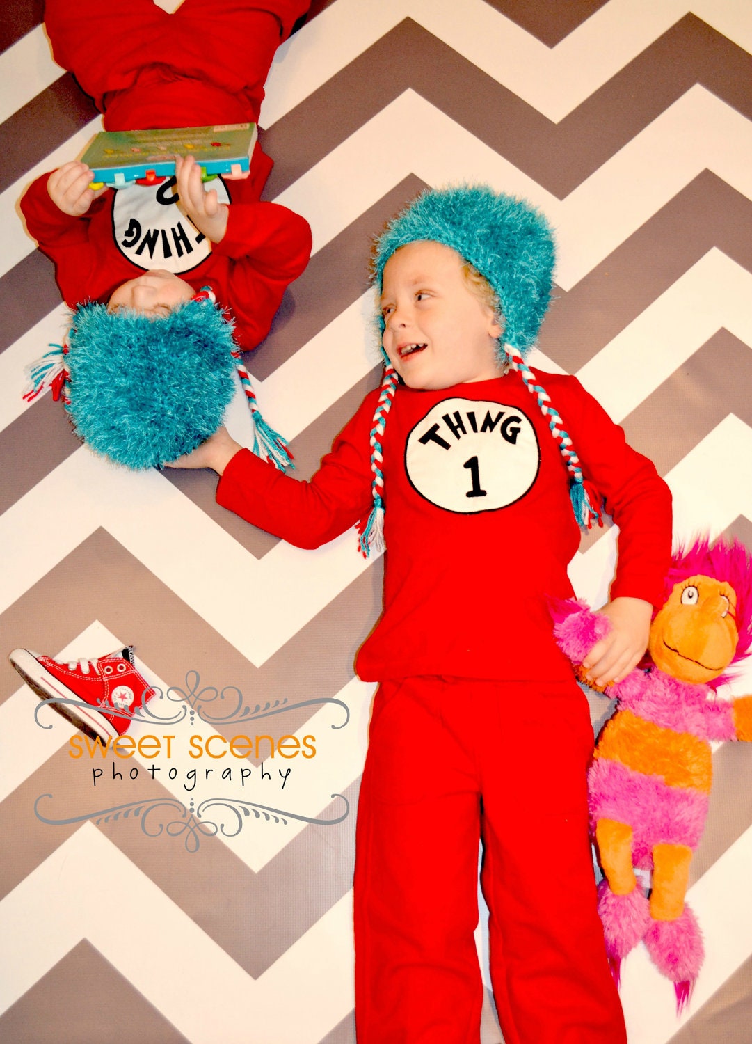 Crocheted Dr Suess character inspired wig hat