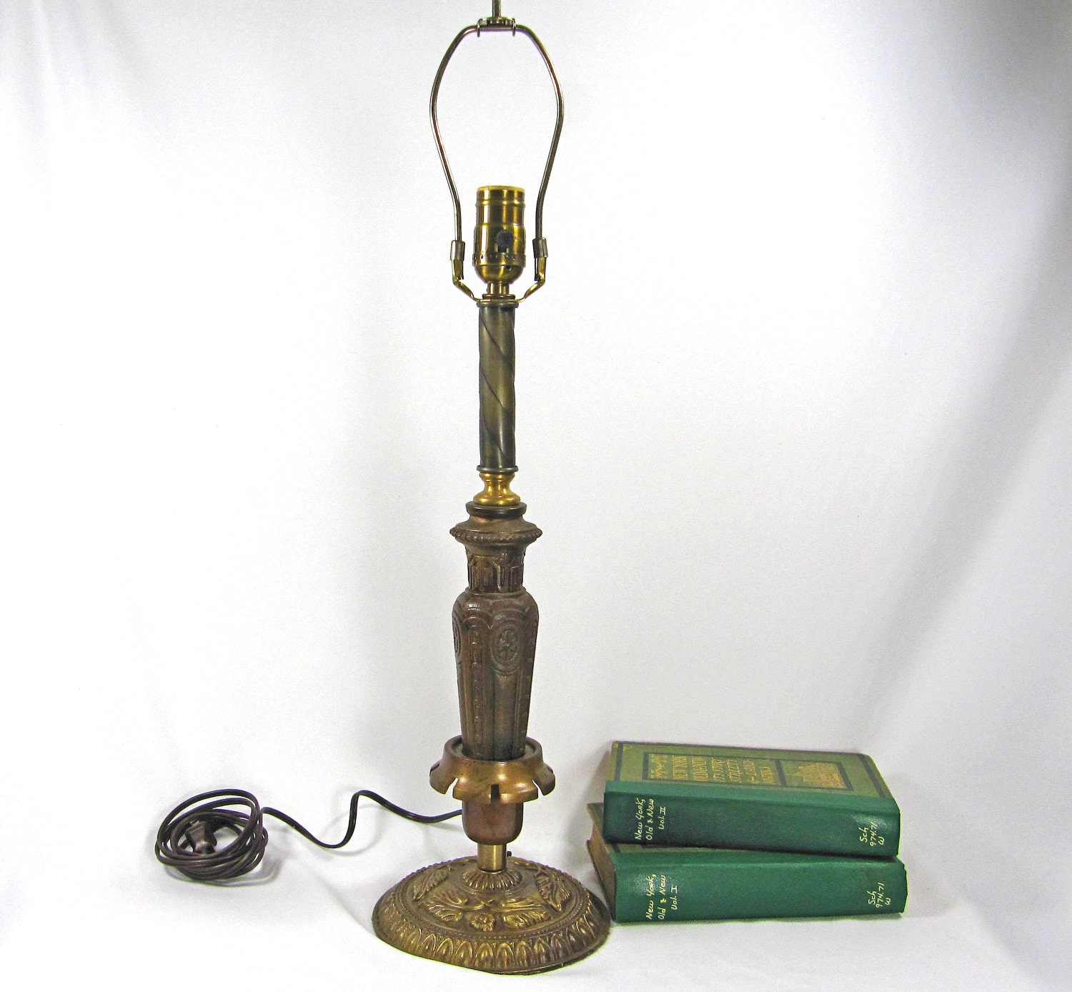 Vintage Table Lamp Art Deco Brass Base 1920s