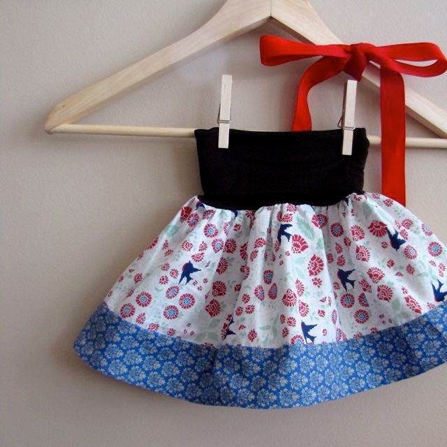 Sophie's Yoga-top Skirt, made to order, sizes 6 months to 10 years - Songbird & Blue Damask