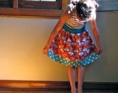 Sophie's Yoga-top Skirt, made to order, sizes 6 months to 10 years -  Apple Floral